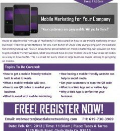 Eastlake Networking Group Helps Small Business: Hosting Free Presentation on Mobile Marketing